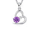Purple Cubic Zirconia Silver Heart Pendant