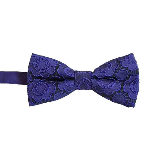 Purple Floral Pattern Male Adjustable Bow Tie