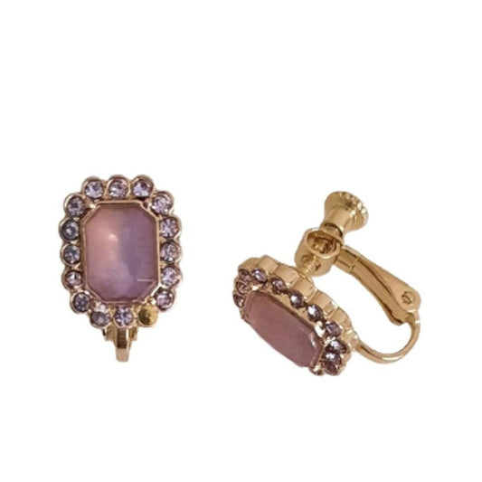 Purple Screw Back Clip On Earrings