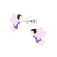 Purple Sterling Silver Girls Fairy Earrings