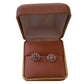 Purple Cubic Zirconia Centre Flower Design Earrings