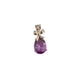 Purple Cubic Zirconia Stone Pendant With a Silver Tied Bow Top