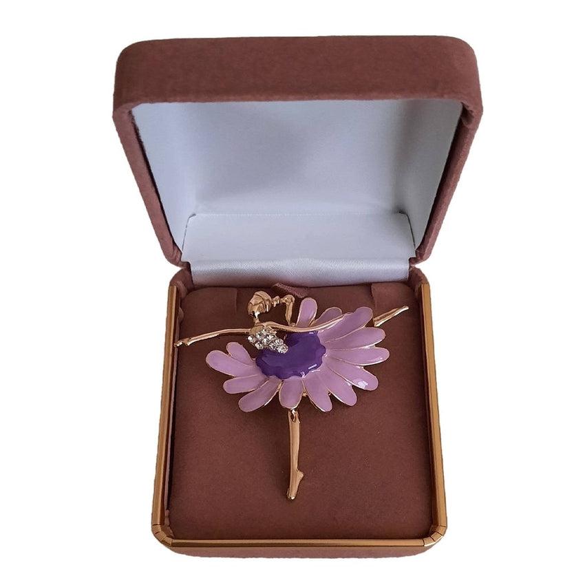 Purple Dancing Ballerina Brooch