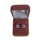 Purple Flower Star Cubic Zirconia Earrings
