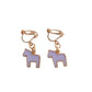 Purple Horse Clip On Earrings