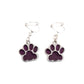 Purple Paw Clip On Earrings
