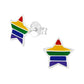 Rainbow Coloured Star Sterling Silver Earring
