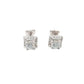 Raised Square Stone Stud Earrings With Wavy Edges