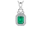 Rectangle Emerald Green Cubic Zirconia Pendant