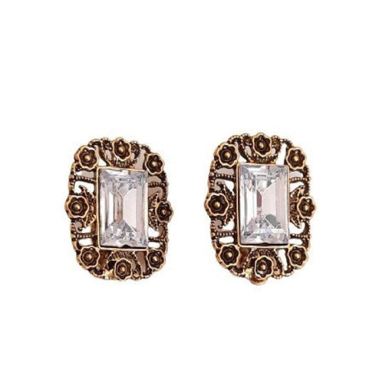 Rectangle Vintage Design Clip On Earrings