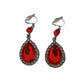 Red And Crystal Clip On Earrings