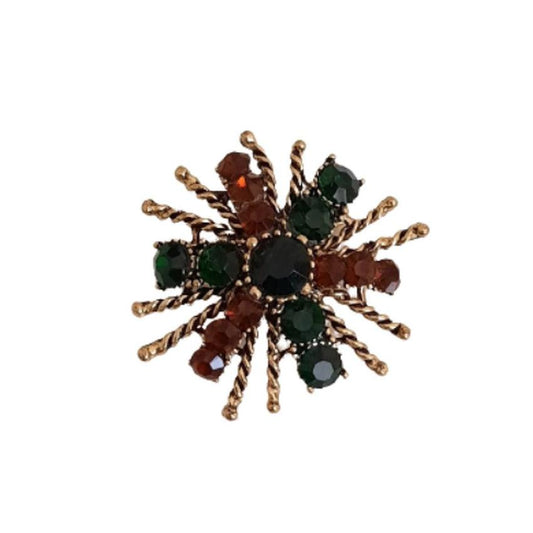 Red And Green Crystal Brooch
