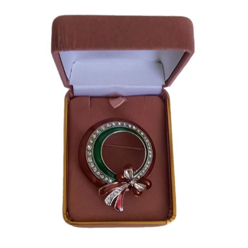 Red Ribbon Broche Red And Green Ribbon Brooch – Silverbling.ie