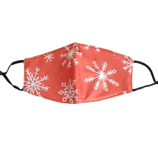Red And White Snowflake Christmas Face Mask
