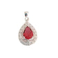 Red Centre Stone Cubic Zirconia Pendant With a Filigree Surround