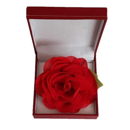 Red Chiffon Rose Flower Wrist Corsage