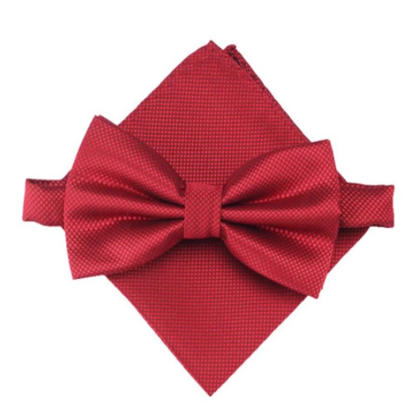 Red Criss Cross Patterned Bow Tie Set