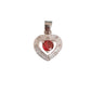 Red Cubic Zirconia Stone Silver Heart Shaped Pendant