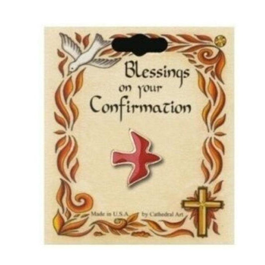 Red Dove Blessings On Your Confirmation Lapel Pin