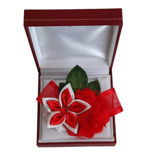 Red Flower Bouquet Wrist Corsage