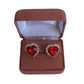 Red Heart Clip On Earrings