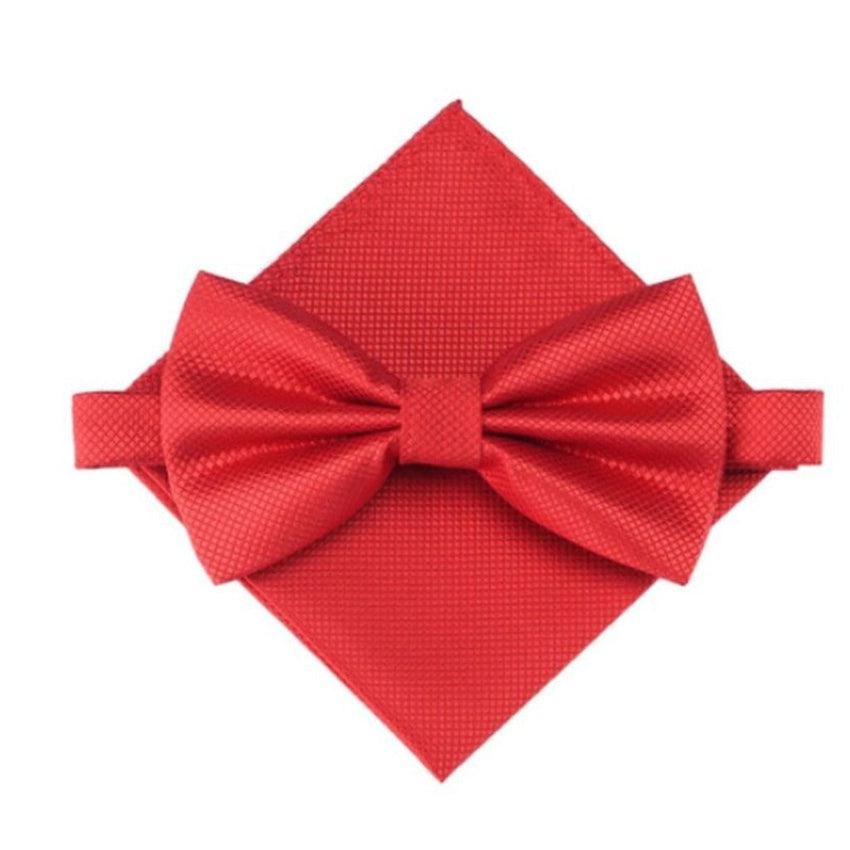 Red Patterned Dicky Bow Set