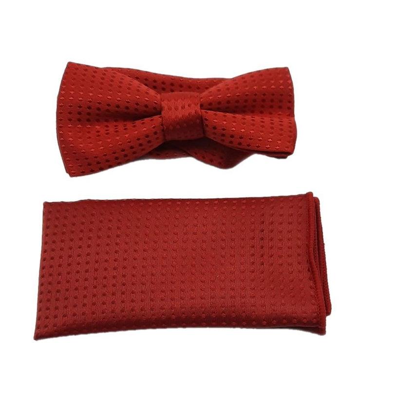Red With Red Spots Boys Dickie Bow Set