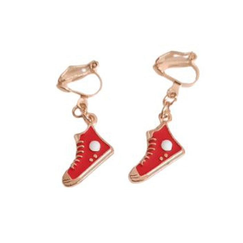 Red Converse Clip On Earrings