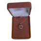 Red Cubic Zirconia Heart Centre With CZ Surround Necklace