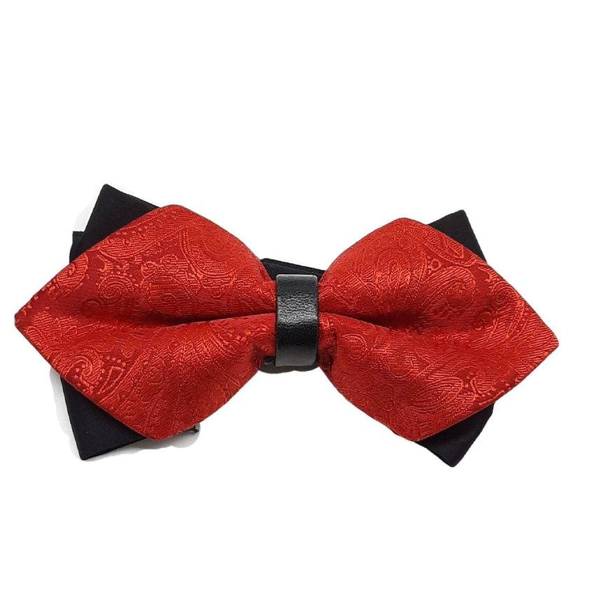 Red Pointed Bow Tie On a Black Background