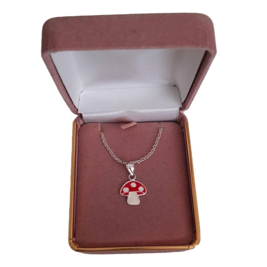 Red With White Spots Girls Toadstool Pendant
