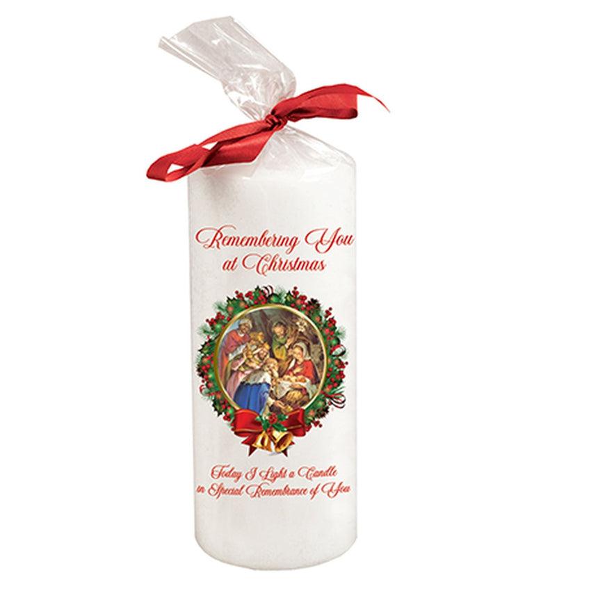 Remembering You At Christmas Pillar Candle