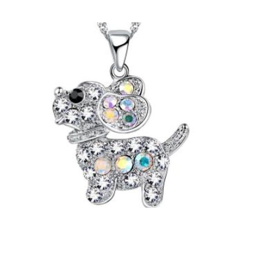 Rhinestone Crystal Puppy Pendant