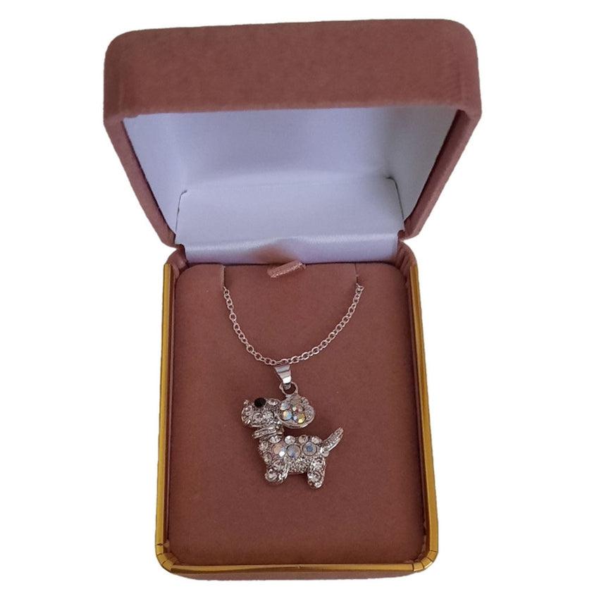 Rhinestone Crystal Puppy Pendant