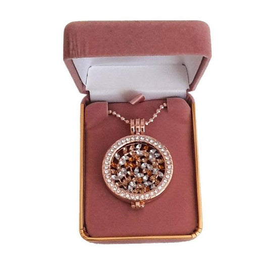Rose Gold And Diamante Coin Necklace