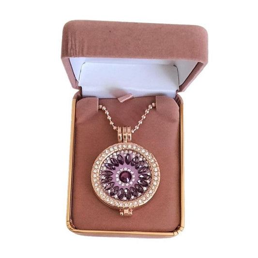 Rose Gold And Purple Coin Necklace