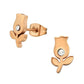 Rose Gold Surgical Steel Tulip Flower Earrings
