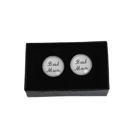 Round Best Man Novelty Cufflinks