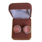 Round Big Pink Crystal Stud Earrings