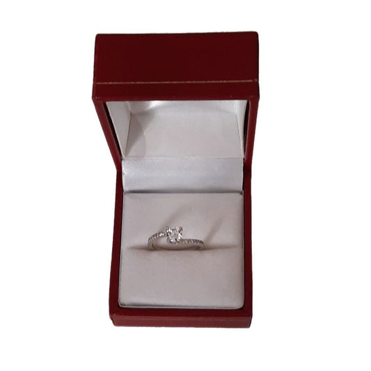 Round Cubic Zirconia Stone Silver Ring