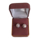 Round Pearl Stud Earrings With White Cubic Zirconia