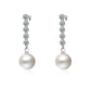 Round 10mm Pearl Earrings With a Cubic Zirconia 5 Stone Stem