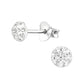 Round Crystal Stone Sterling Silver Earrings