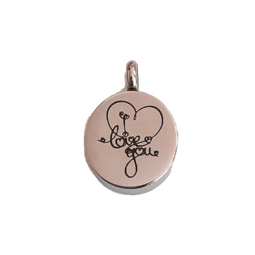 Round I Love You Cremation Ashes Locket