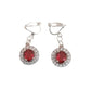 Round Red Cushion Diamante Clip On Earrings