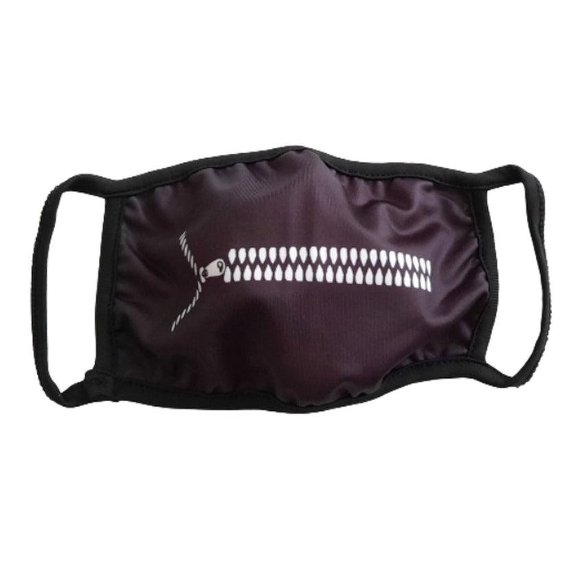 S/M Zipper Stretch Black Face Mask