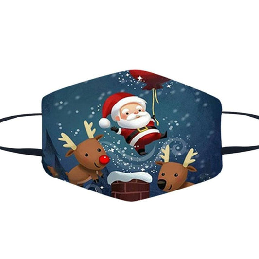 Santa And Reindeer Face Mask