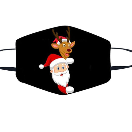 Fun Santa And Reindeer Face Mask