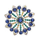 Sapphire Blue Crystal Ladies Flower Brooch