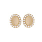 Screw Back Oval Pearl Gold Clip On Earrings